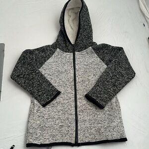 Rusty black gray marled full zip heavyweight hoodie